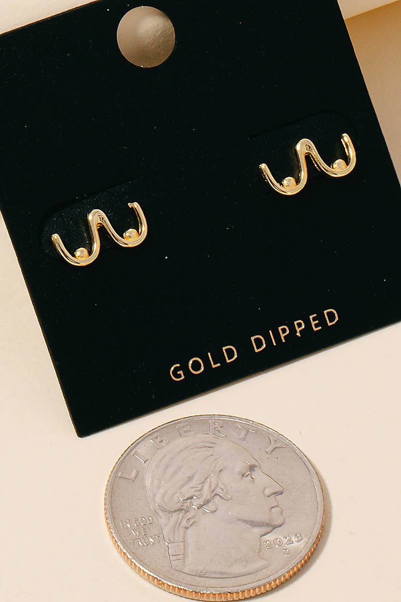 Gold Dipped Breast Outline Stud Earrings Anarchy Street