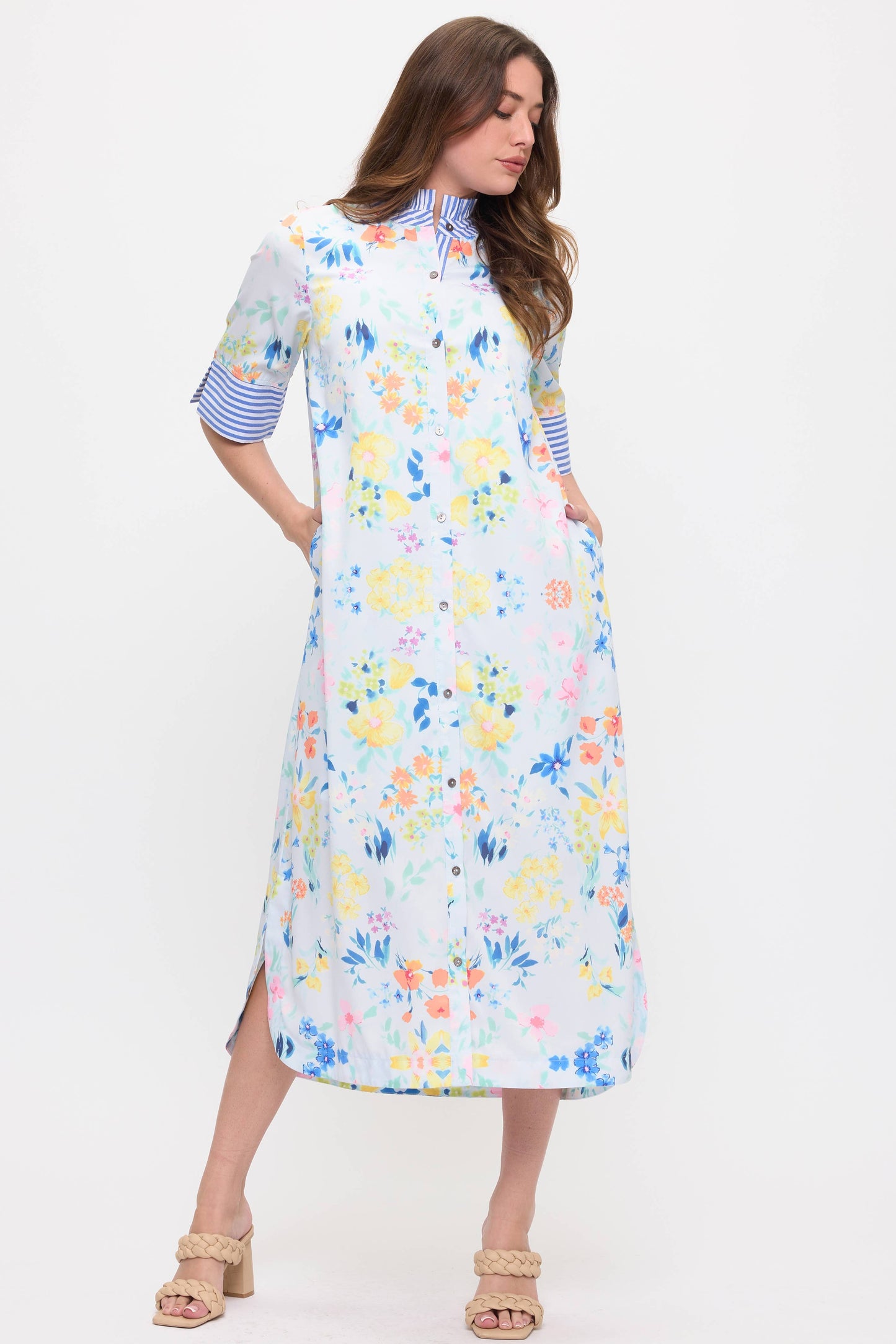 Beeson River Floral Shirt Midi Dress