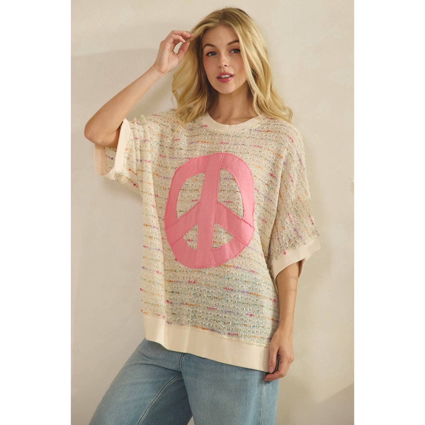Sage & Fig - CANDY POP PEACE KNIT TOP