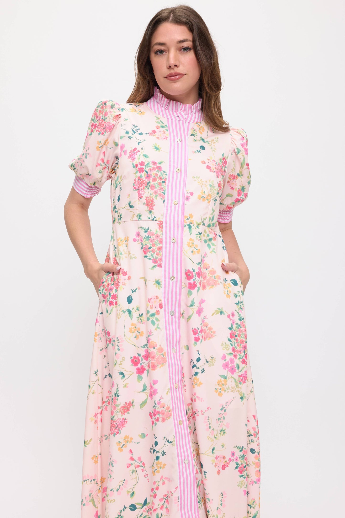 Beeson River Floral Shirt Midi Dress