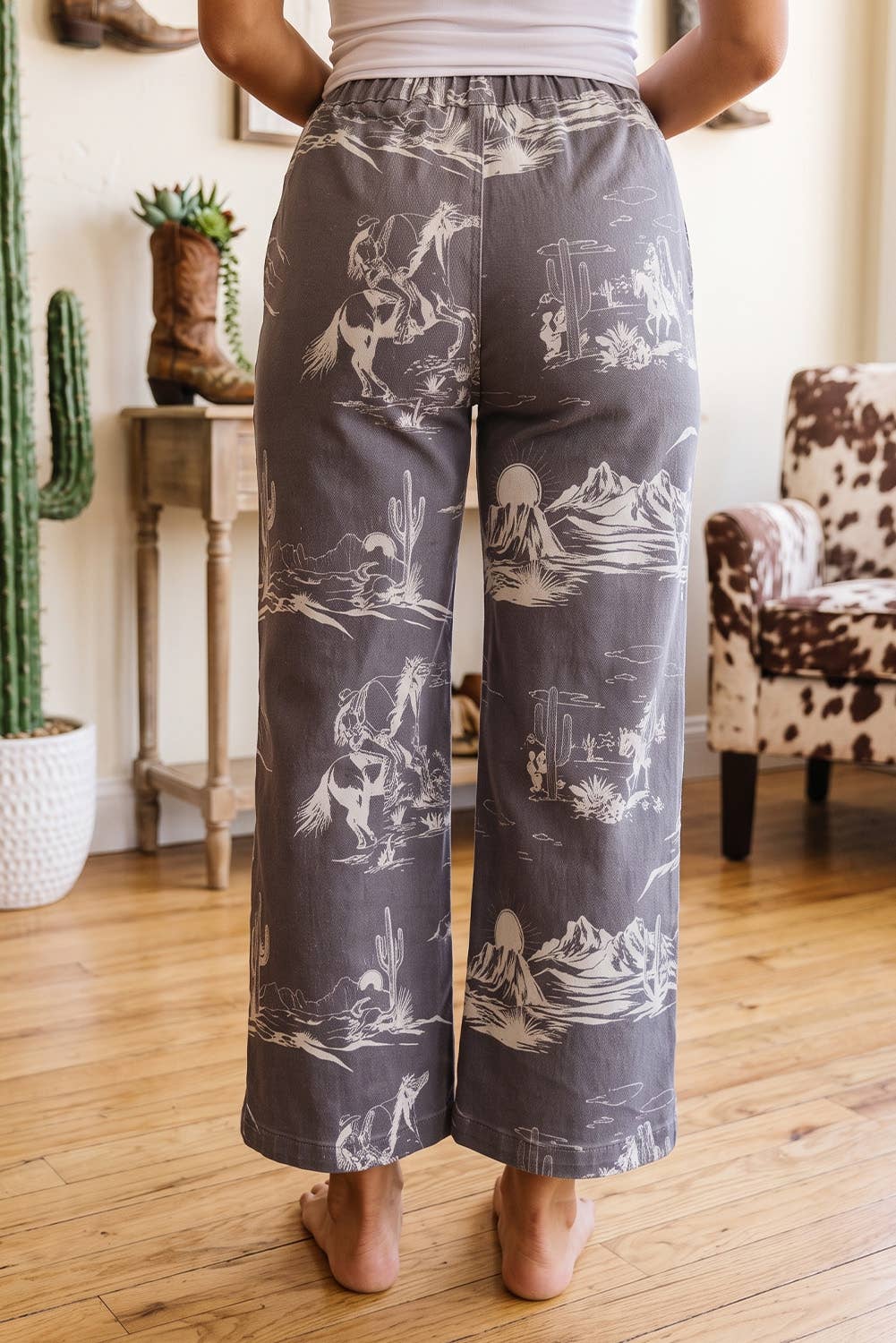 Wild West Riding Vintage Printed Shift Jeans