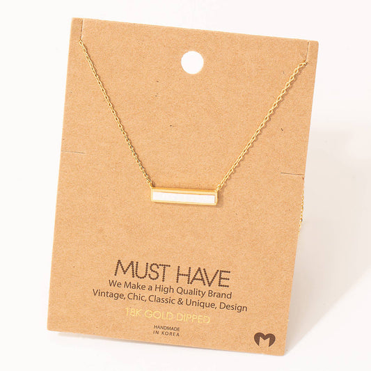 Opal Stone Bar Pendant Necklace Fame Accessories