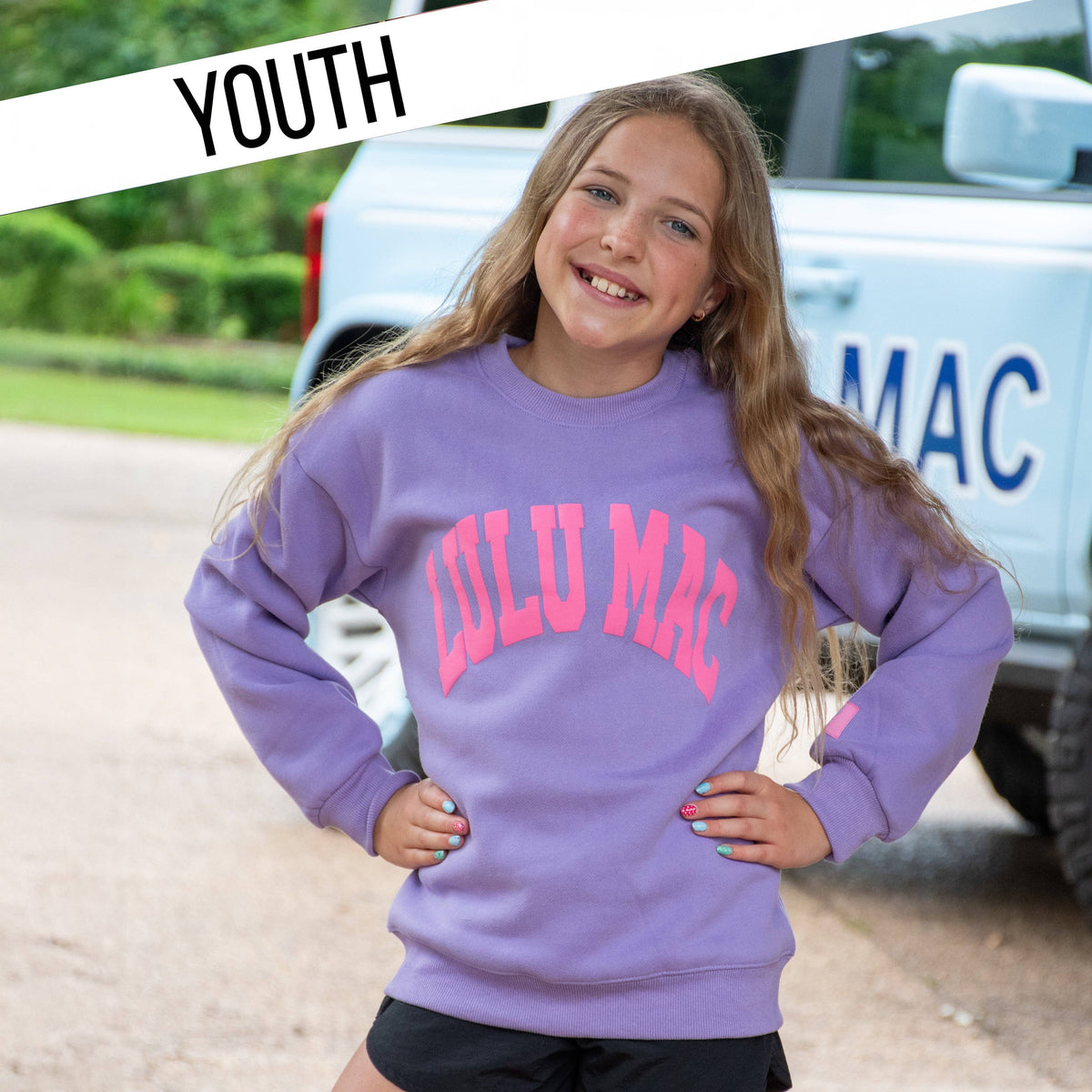 Lulu Mac Kids Purple & Pink Puff Sweatshirt