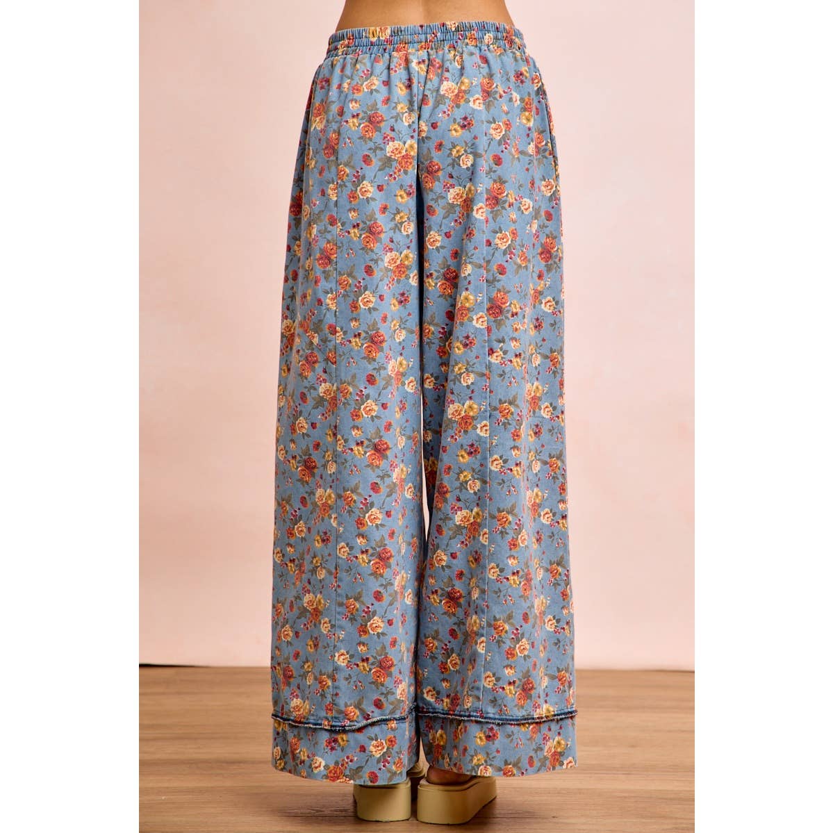 Floral Print Drawstring Wide-Leg Pants - 926 West