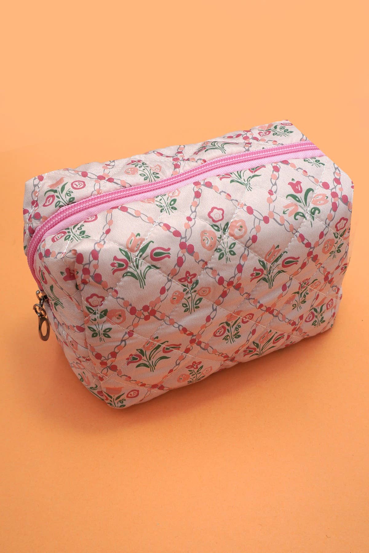Floral Toile Quilted Makeup Pouch - 926 West
