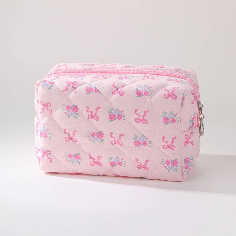 Floral Toile Quilted Makeup Pouch - 926 West