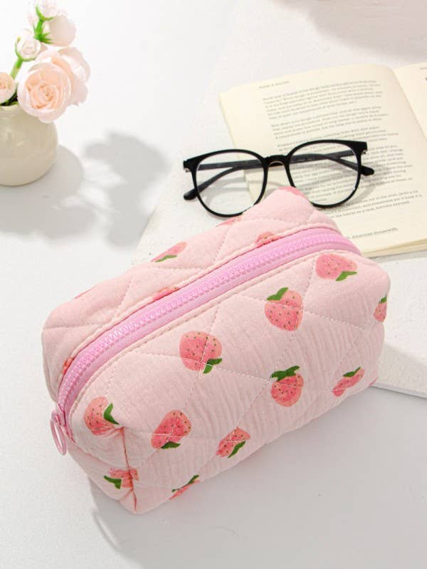 Floral Toile Quilted Makeup Pouch - 926 West