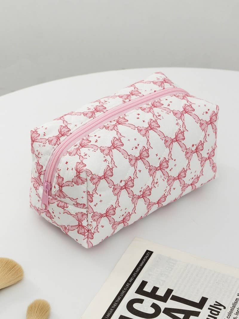 Floral Toile Quilted Makeup Pouch - 926 West