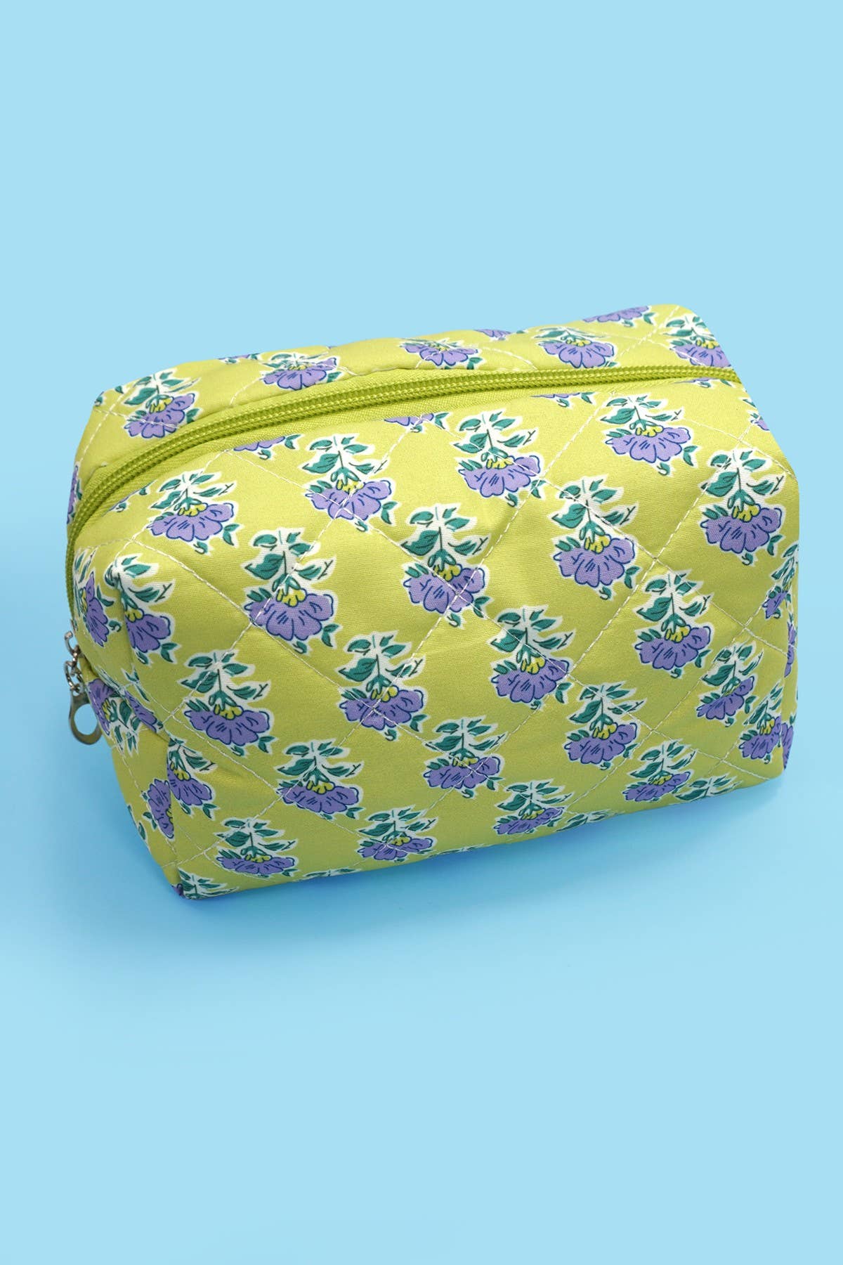 Floral Toile Quilted Makeup Pouch - 926 West