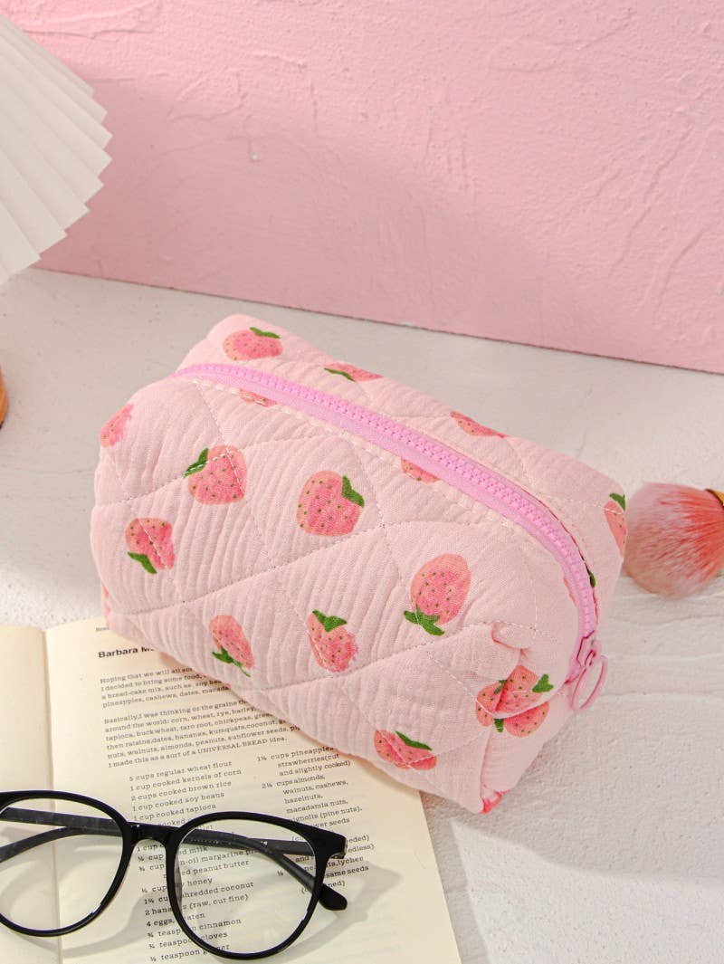 Floral Toile Quilted Makeup Pouch - 926 West