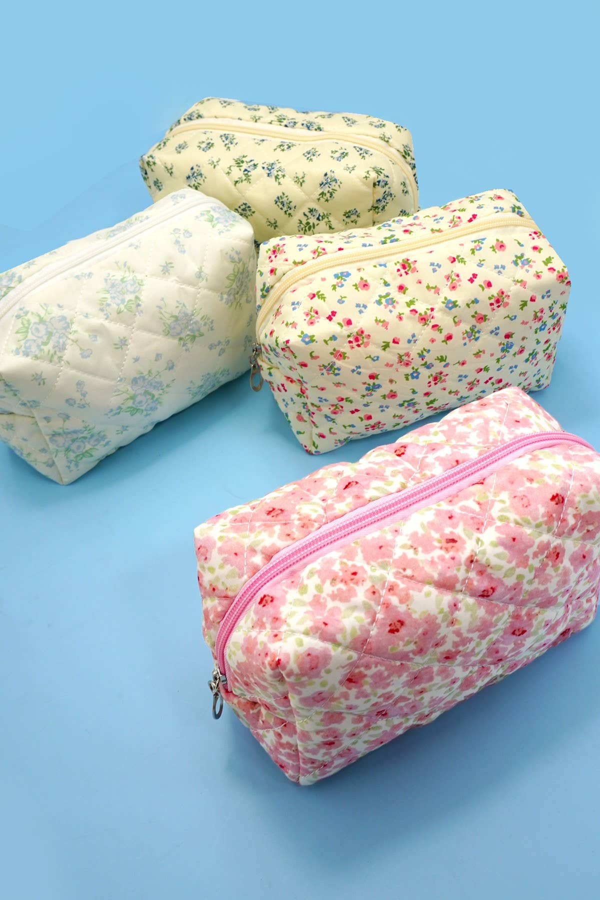 Floral Toile Quilted Makeup Pouch - 926 West