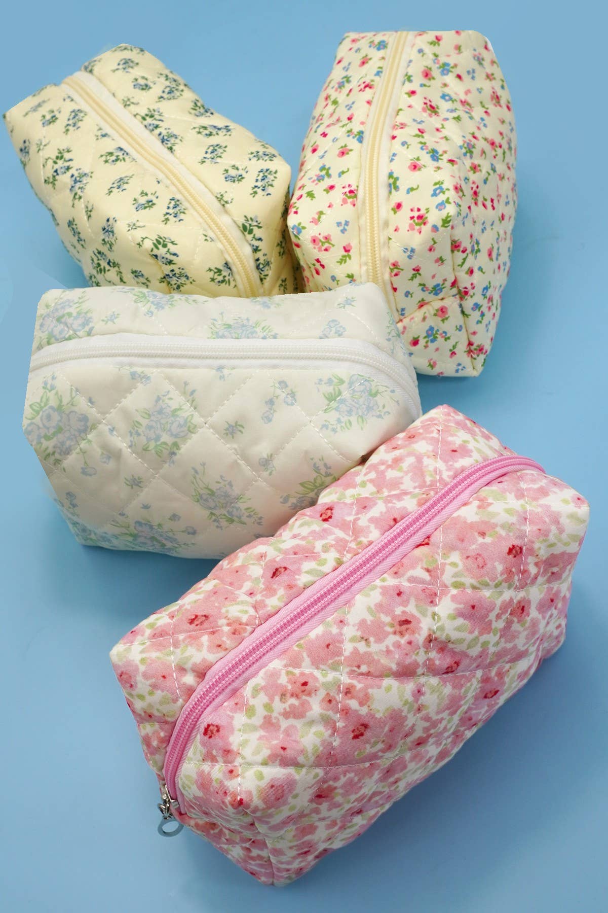 Floral Toile Quilted Makeup Pouch - 926 West