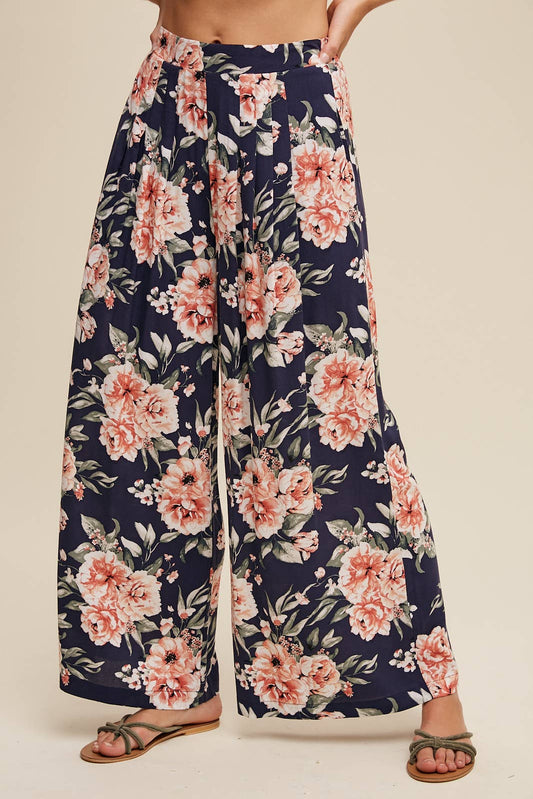 Floral Wide Leg Pants with Tiered Ruffle Top - 926 West