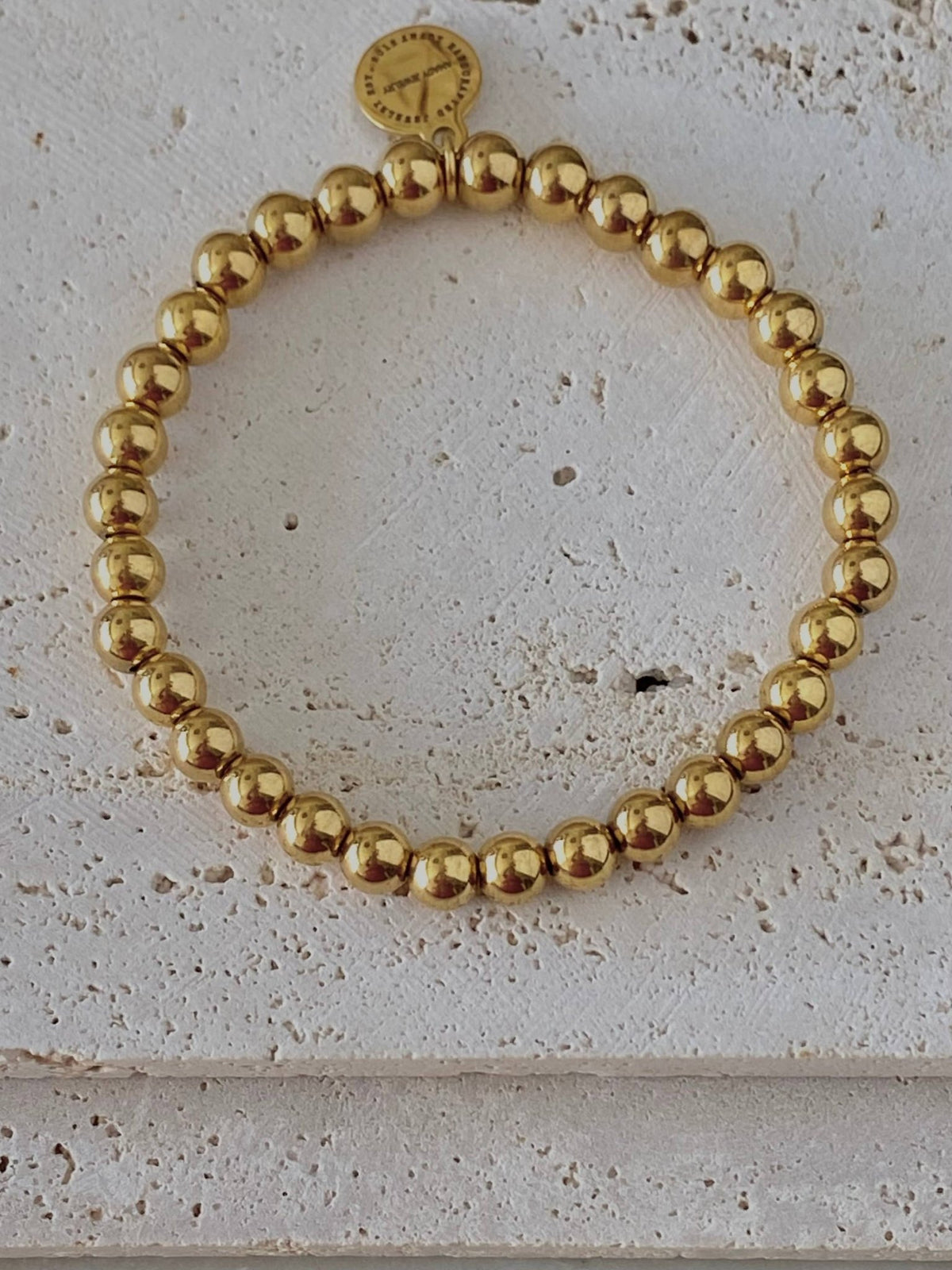 Gold Beaded Bracelet 18k gold plated stainless steel beads - 926 West