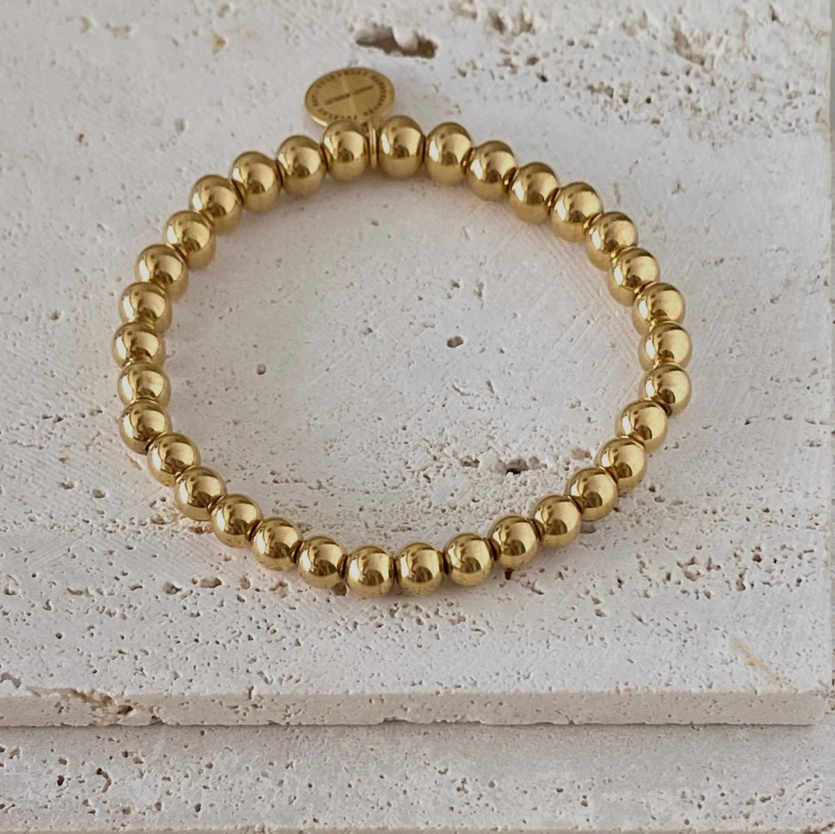 Gold Beaded Bracelet 18k gold plated stainless steel beads - 926 West