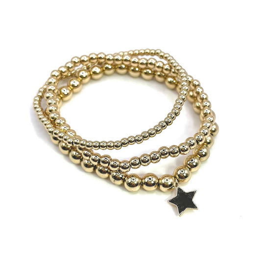 Gold Beaded Bracelets Star Stackable Stretch Bracelet - 926 West