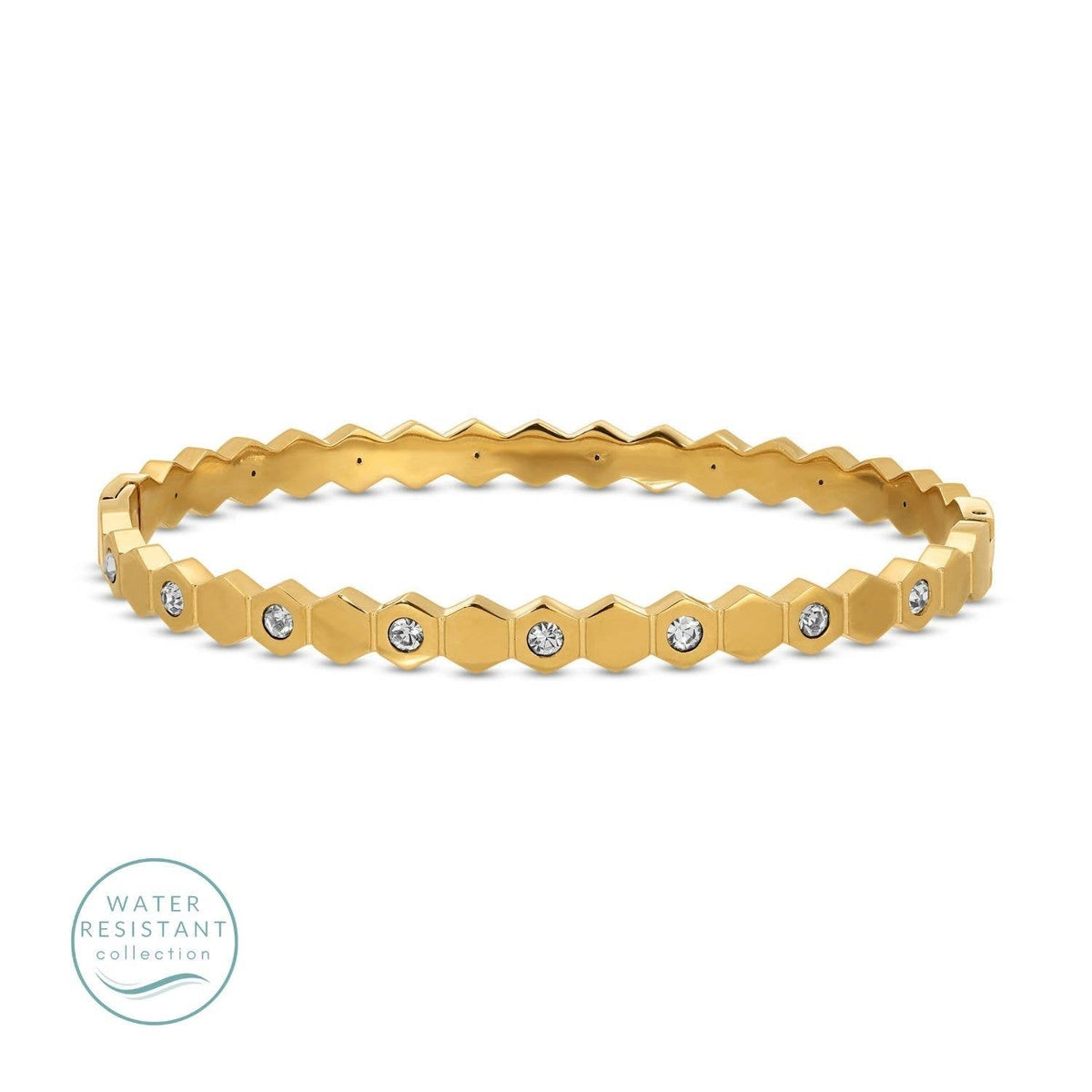 Hinged Hexagon Water-Resistant Bangle B6067 - 926 West