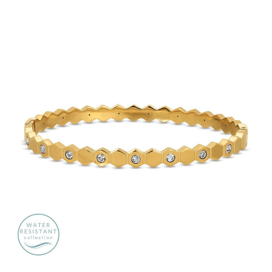 Hinged Hexagon Water-Resistant Bangle B6067 - 926 West
