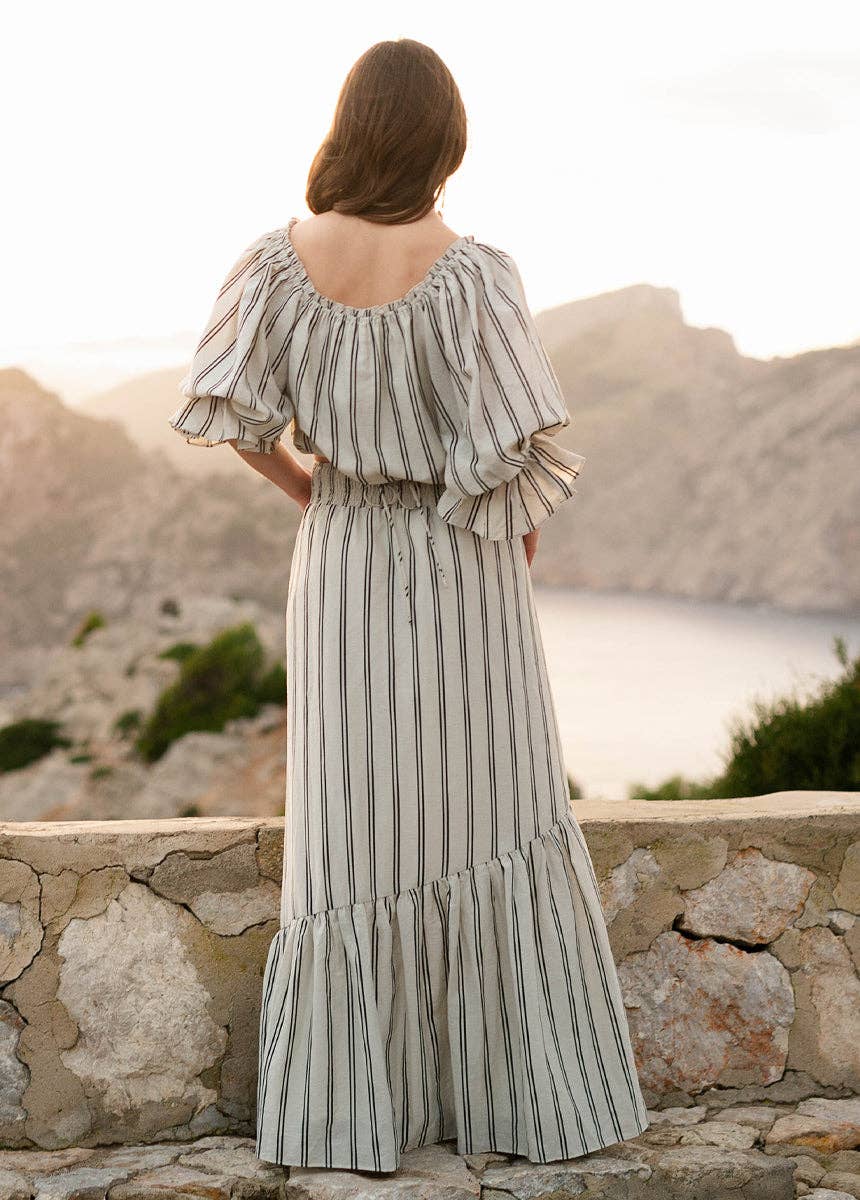 Kara Set in Cream – Boho Two-Piece Top & Maxi Skirt - 926 West