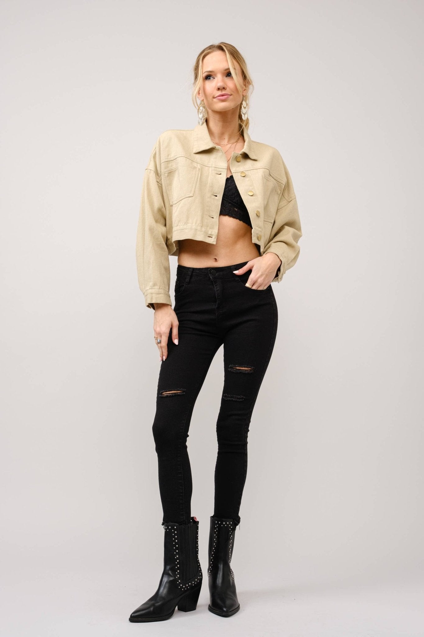 Long Live Cowgirls Patch Twill Denim Jacket - 926 West