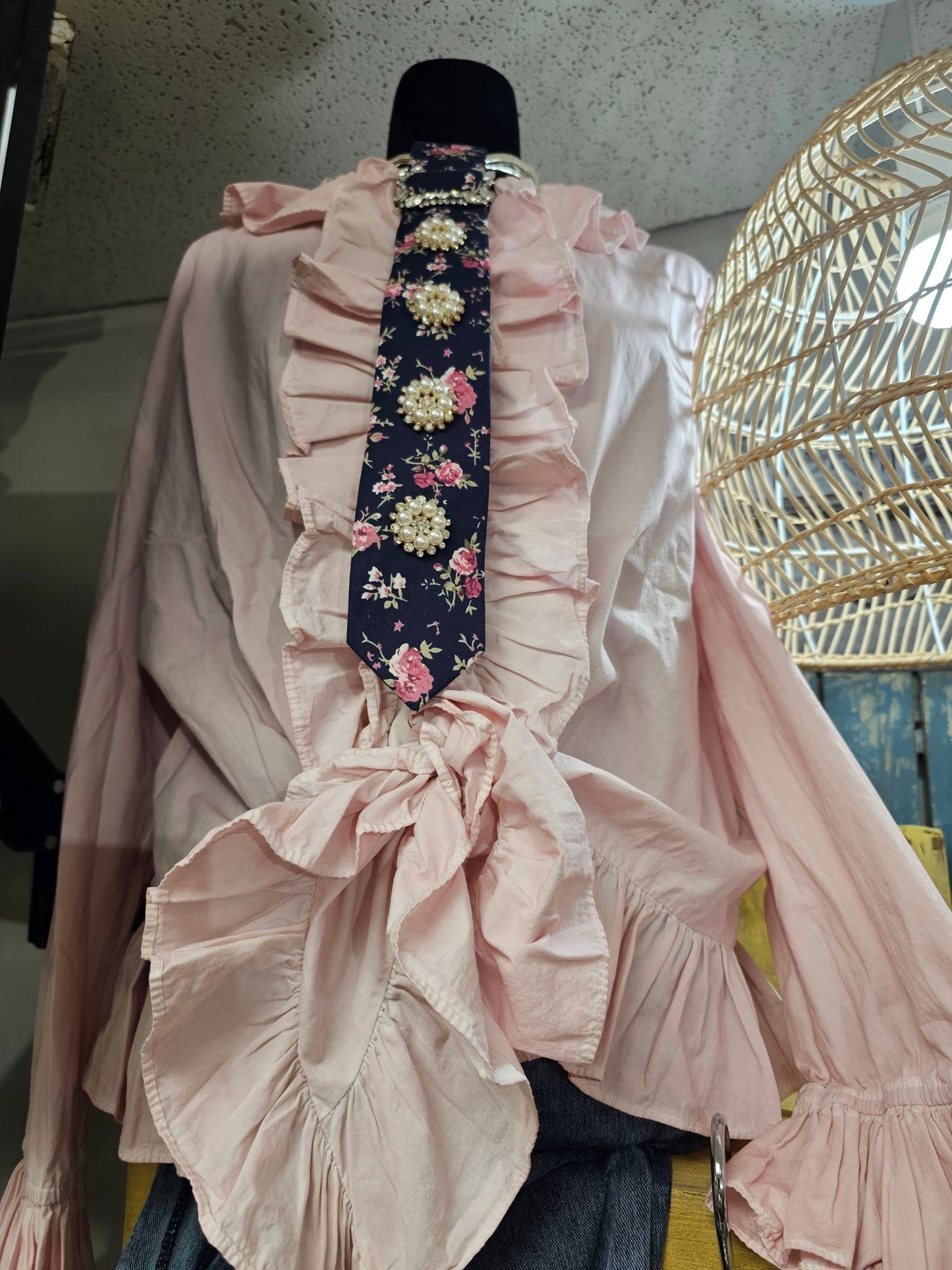 Pink Cotton One Size Ruffle Shirt - 926 West