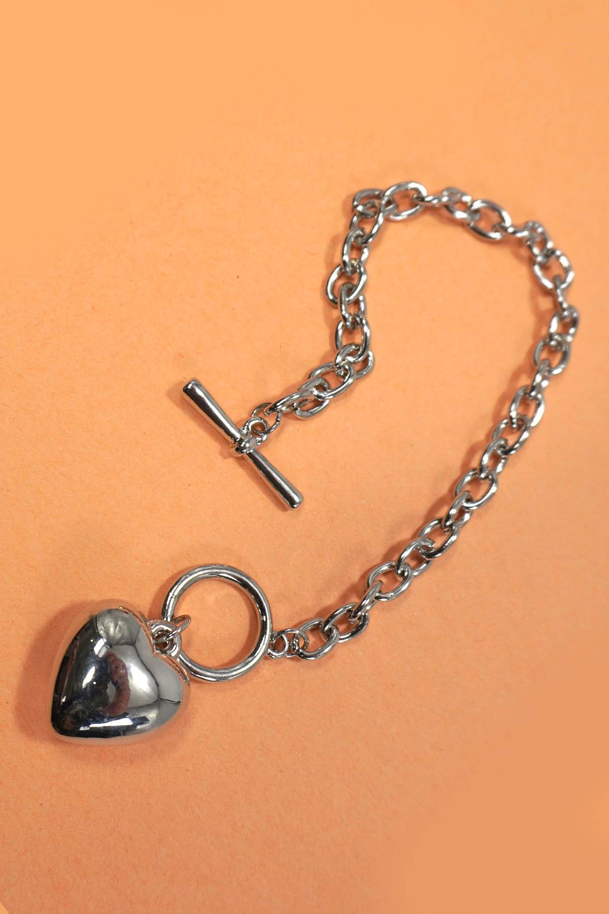 Puffy Heart Toggle Chain Bracelet - 926 West