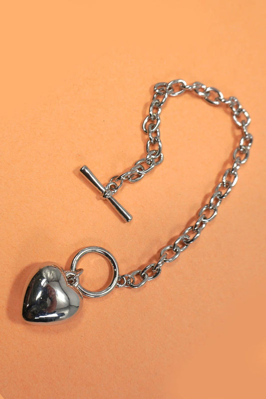 Puffy Heart Toggle Chain Bracelet - 926 West