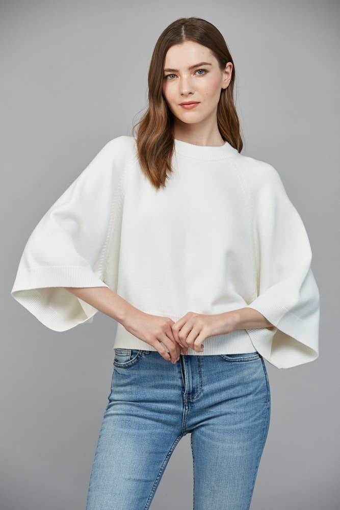 Raglan Sleeve Wide Cuff Crew Neck Sweater - 926 West