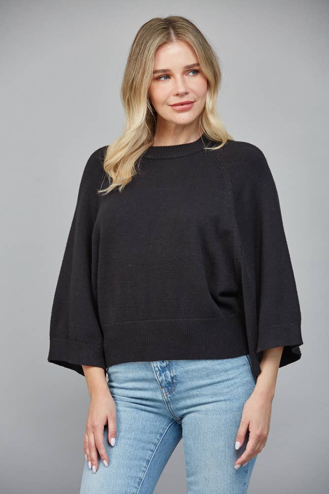 Raglan Sleeve Wide Cuff Crew Neck Sweater - 926 West