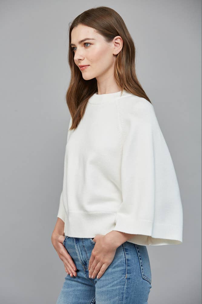 Raglan Sleeve Wide Cuff Crew Neck Sweater - 926 West