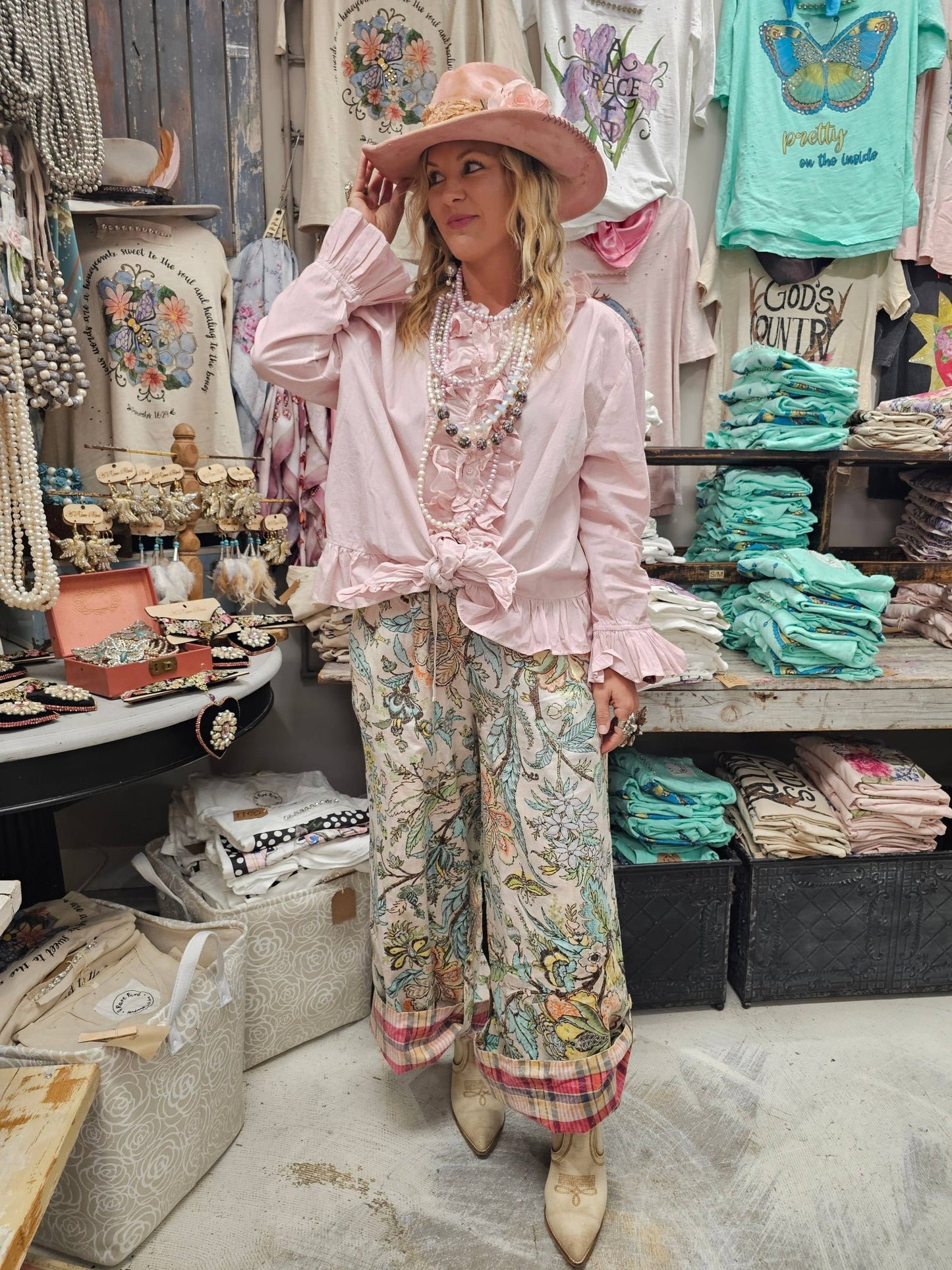 Reversable Plaid/Floral Pant - 926 West