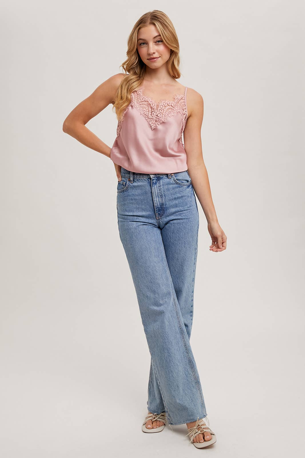 SILKY LACE TRIM CAMISOLE - 926 West