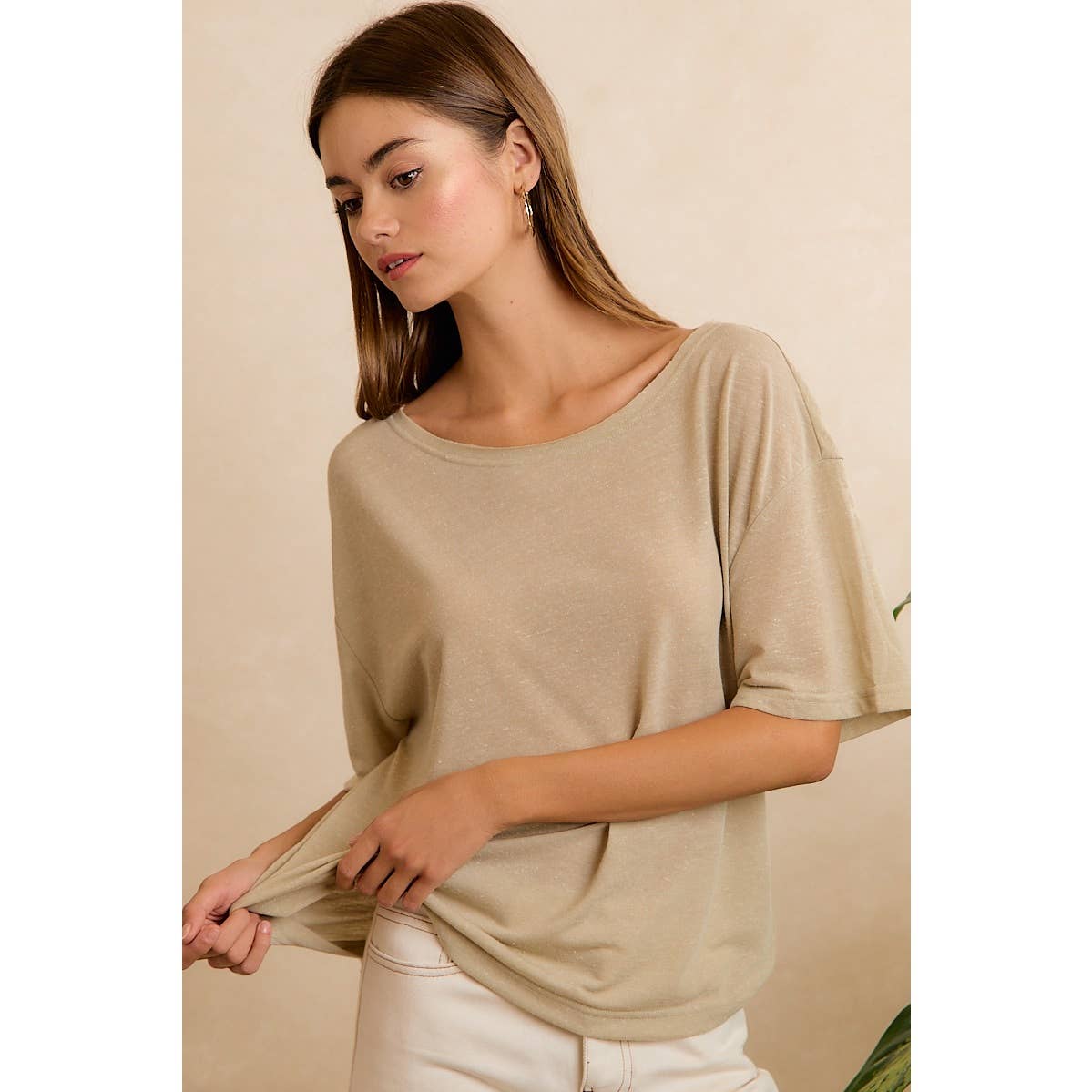Solid Jersey Relaxed Fit Short Sleeve Pocket Top - 926 West
