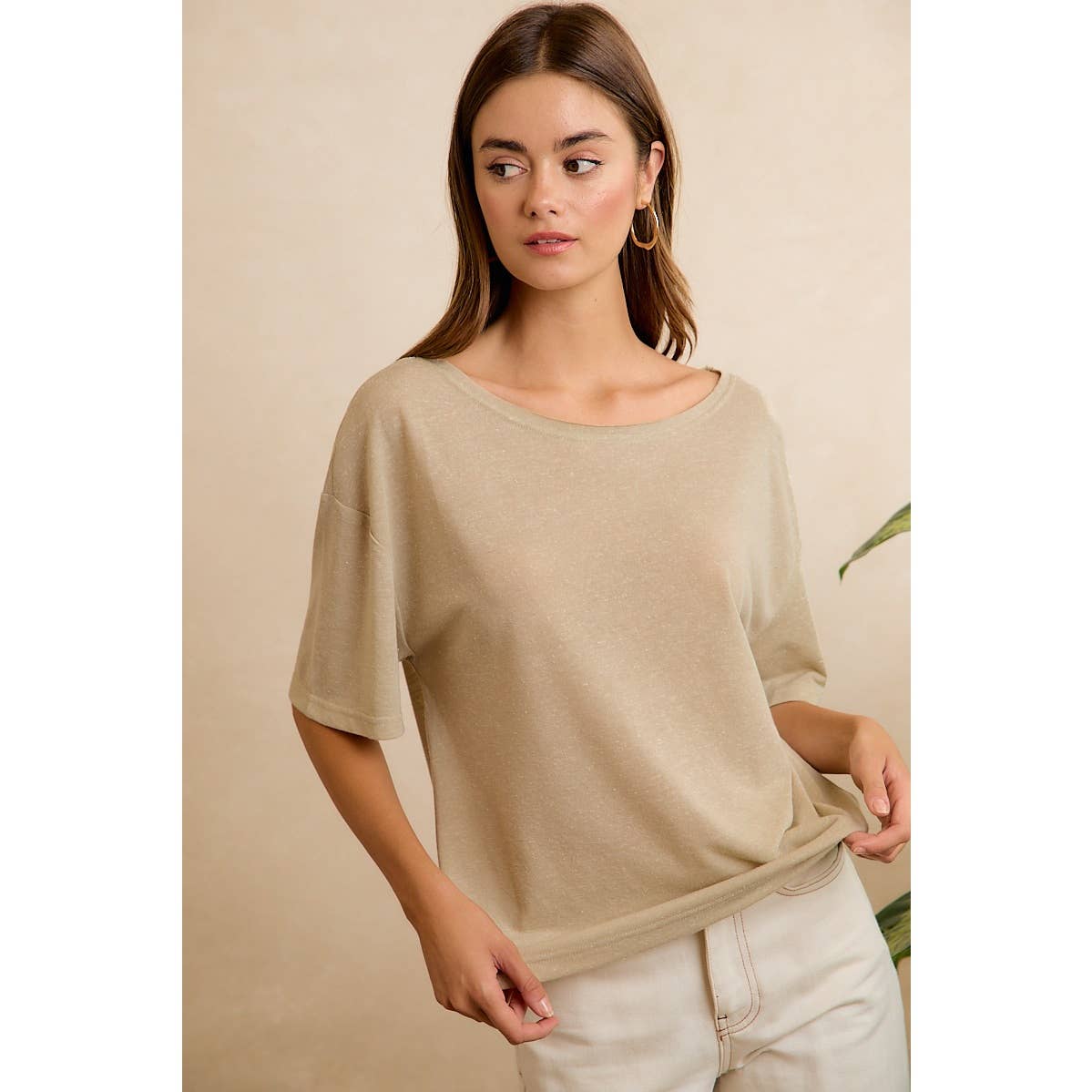 Solid Jersey Relaxed Fit Short Sleeve Pocket Top - 926 West