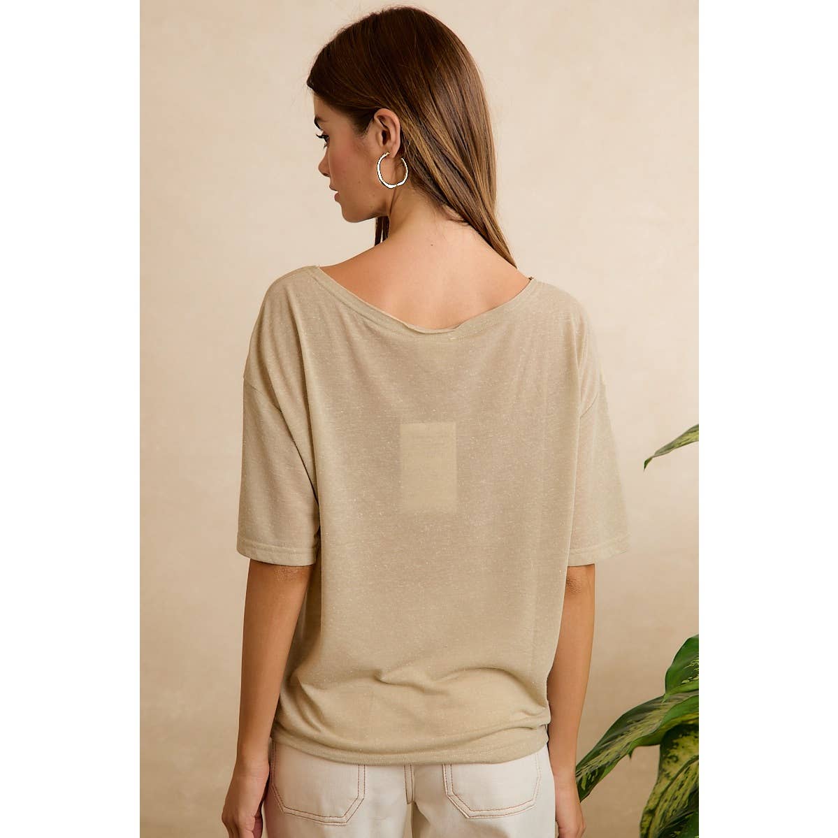 Solid Jersey Relaxed Fit Short Sleeve Pocket Top - 926 West