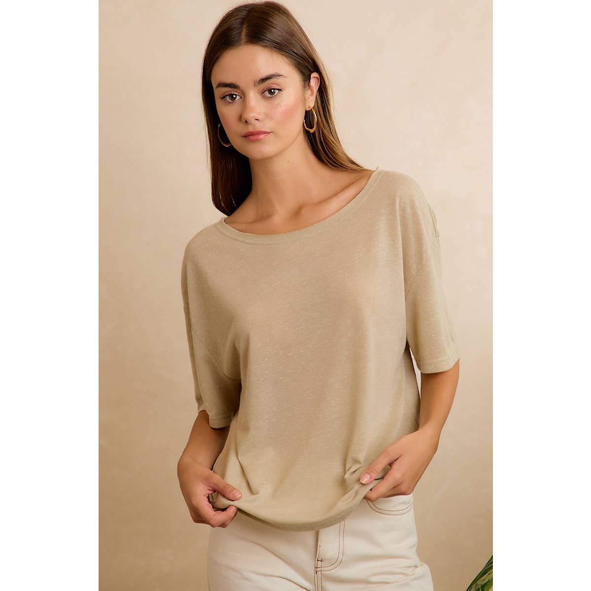 Solid Jersey Relaxed Fit Short Sleeve Pocket Top - 926 West