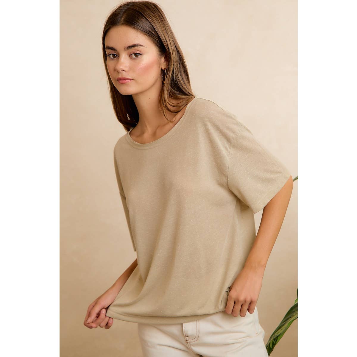 Solid Jersey Relaxed Fit Short Sleeve Pocket Top - 926 West