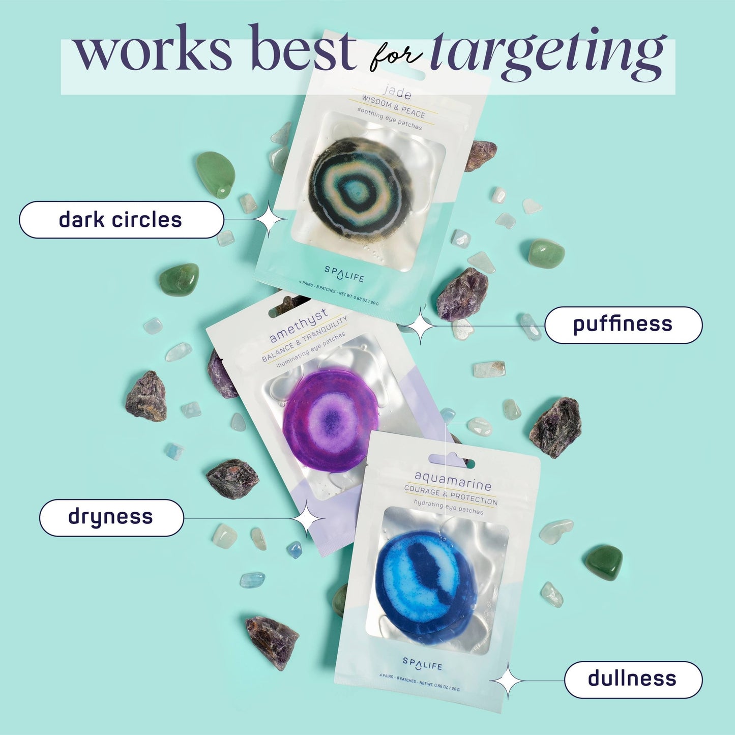 Soothing Eye Patches - 4 Pairs - Jade Inspired - 926 West