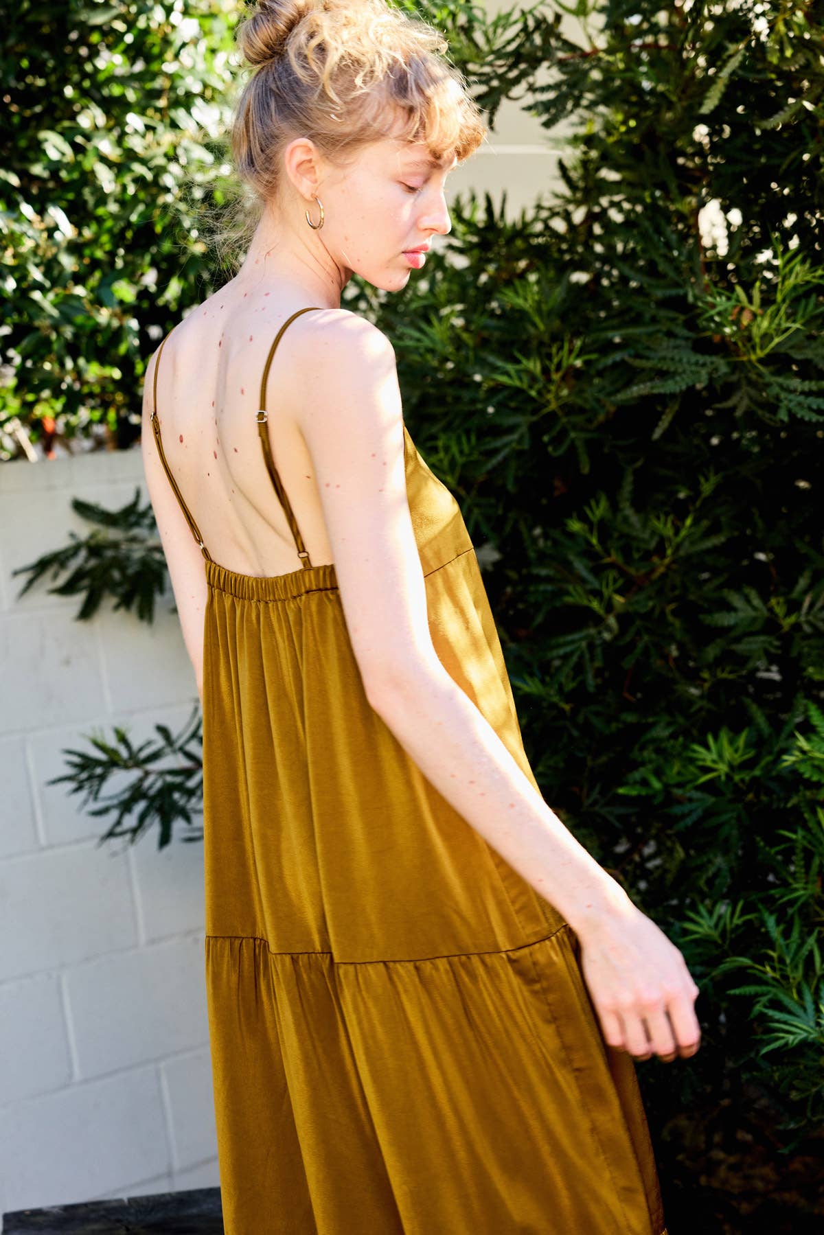 Square Neck Ruffled Hem Cami Midi Dress - 926 West