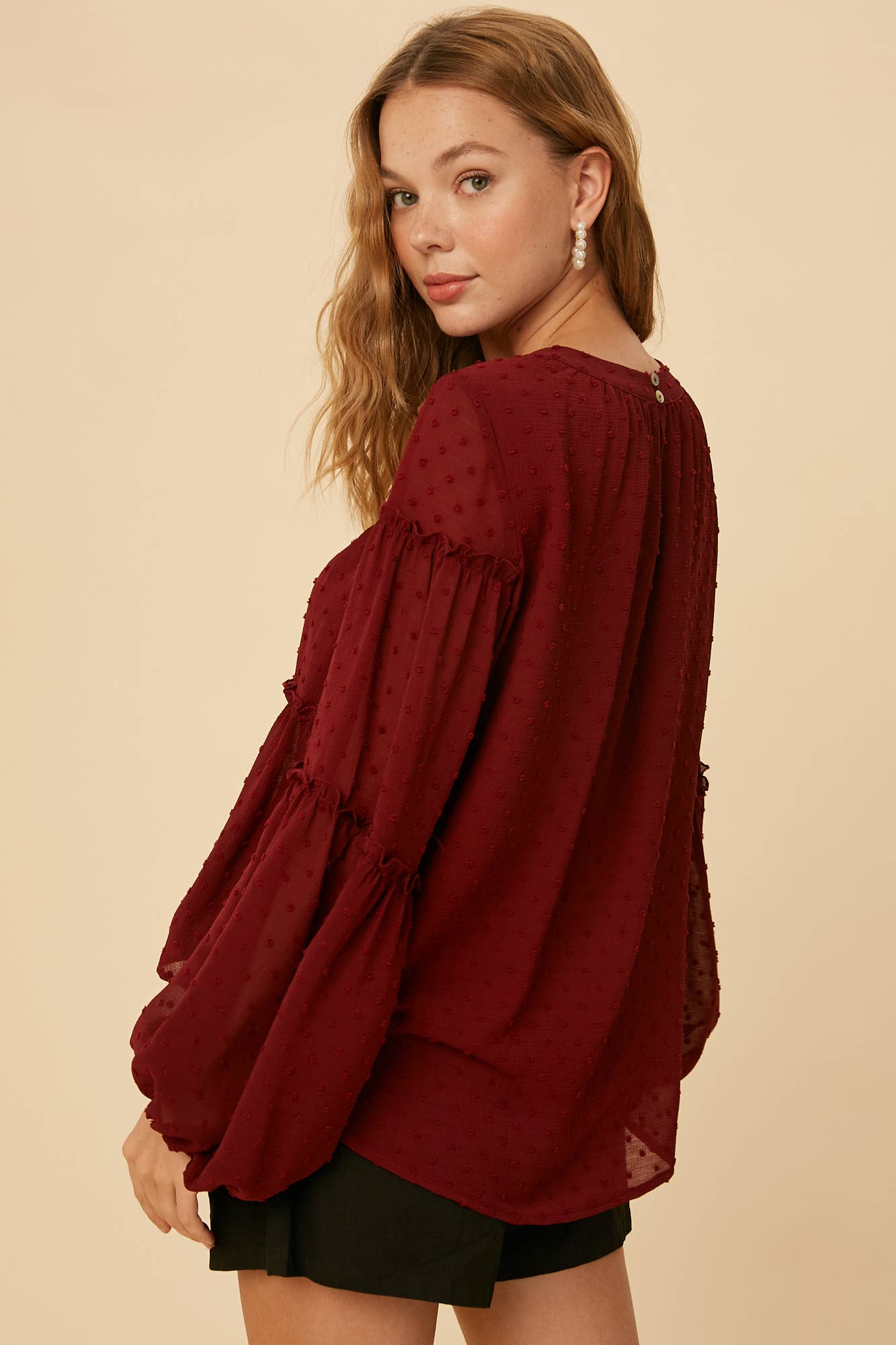 Swiss Dot Ruffle Blouse LT0920 - 926 West