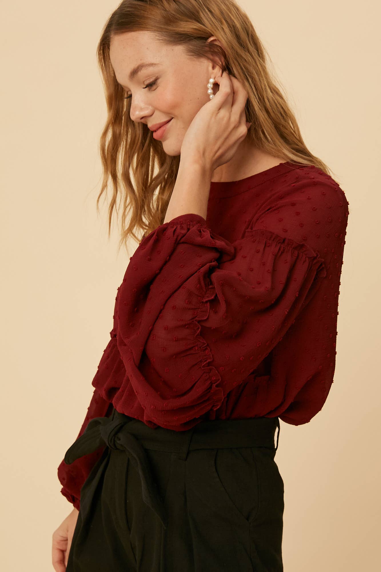 Swiss Dot Ruffle Blouse LT0920 - 926 West