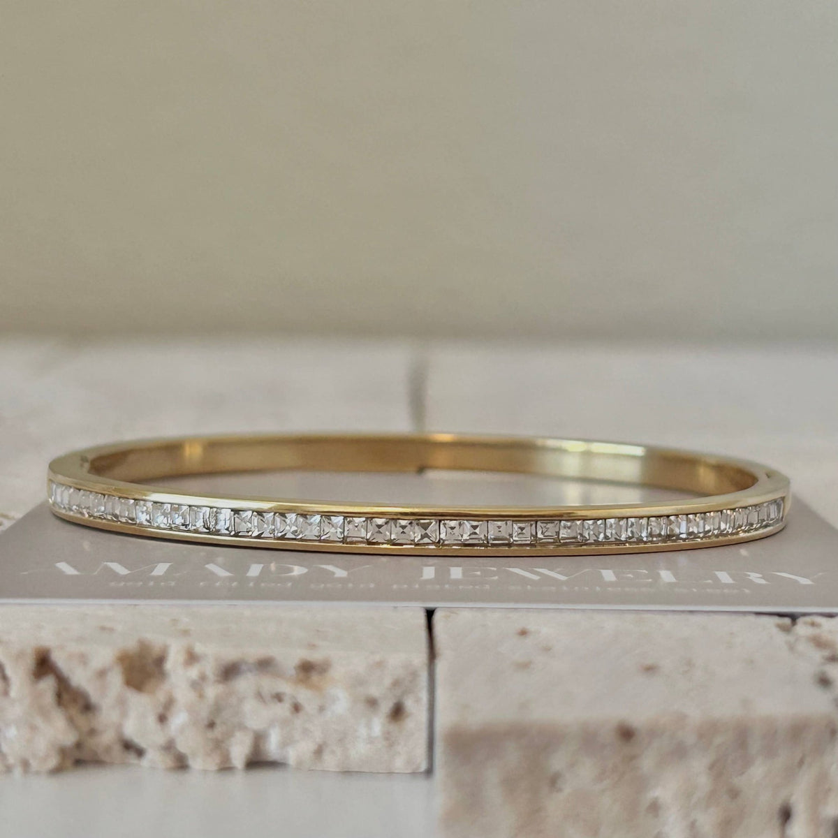 Tennis Bangle Bracelet 18K Gold Plated over stainless steel - 926 West