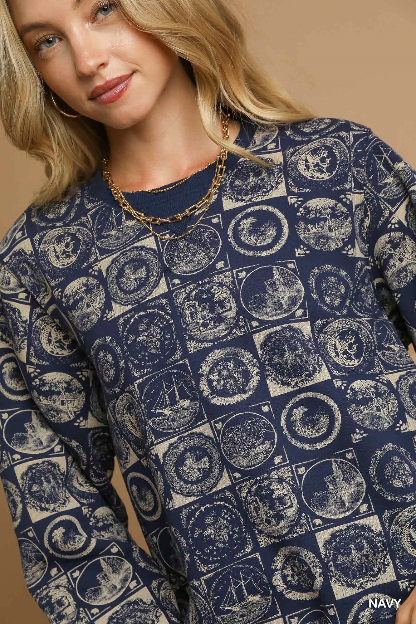 UMGEE - Coin Stamp Print Sweatshirt - 926 West