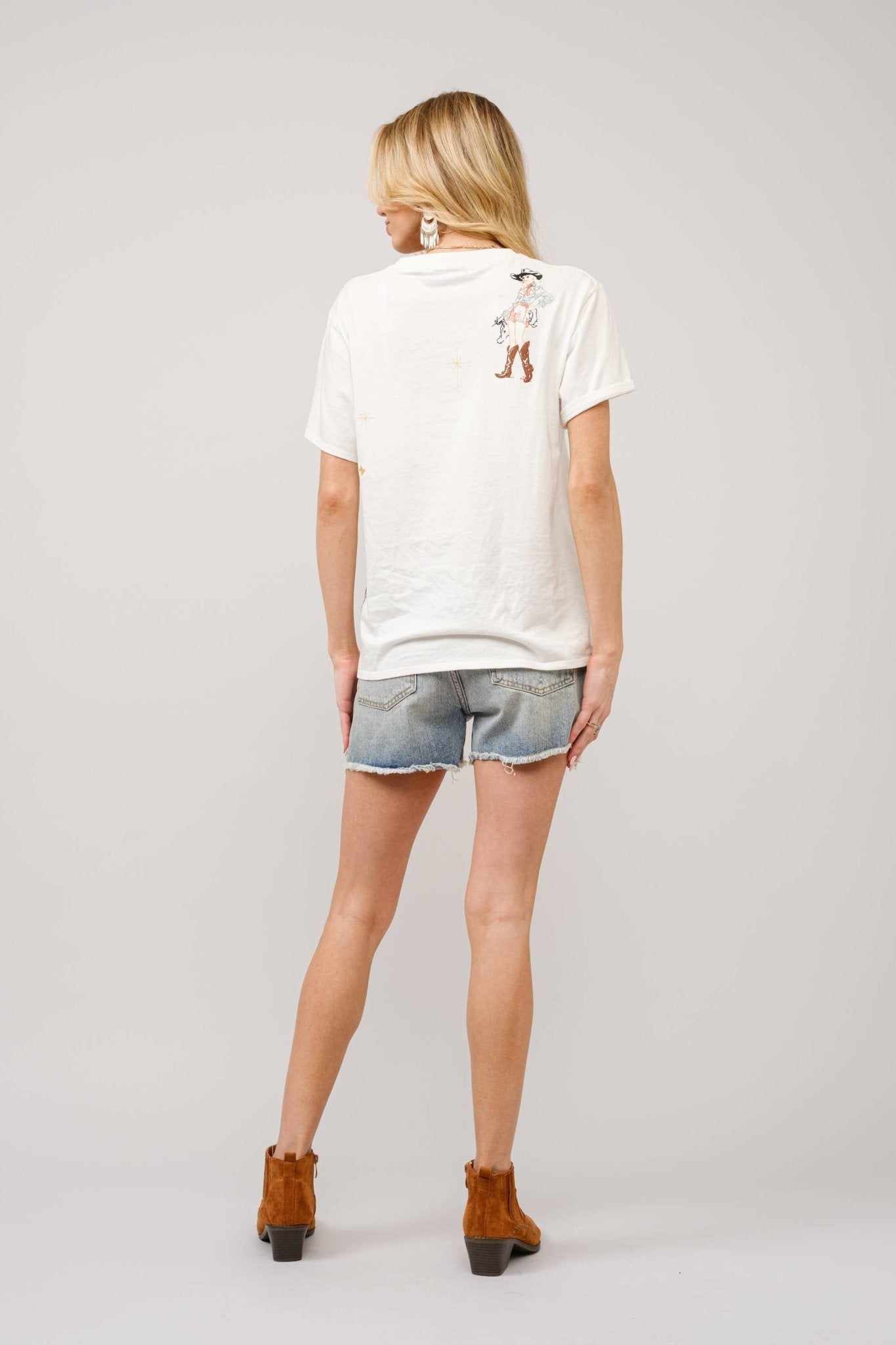 Western Motif Embroidered Graphic T Shirt - 926 West