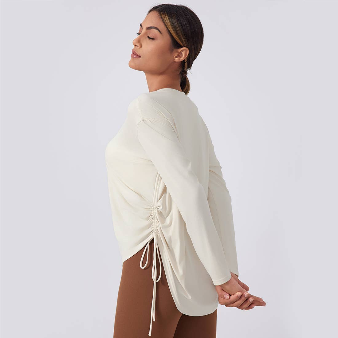 Women's Loose Long Sleeve Breathable Fitness Yoga Top - 926 West